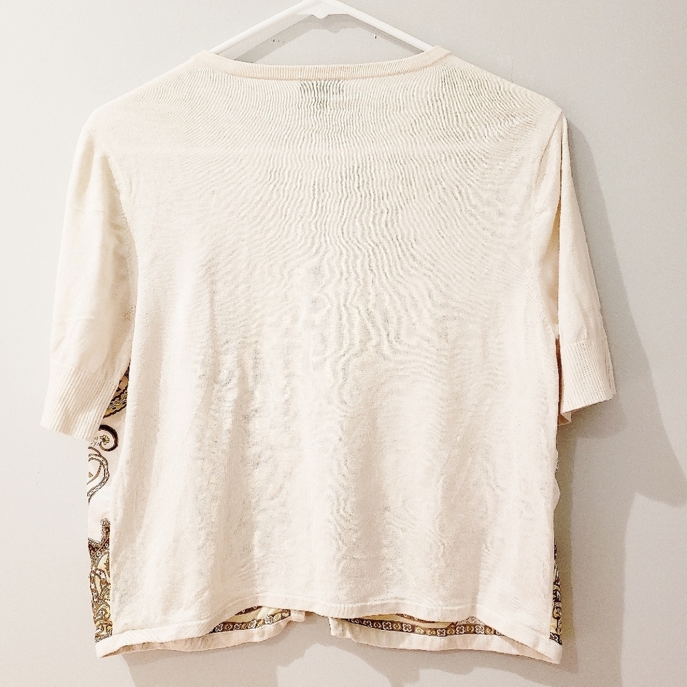 Talbots Petites 90s Style Silk Patterned Cardigan - Picture 4 of 6